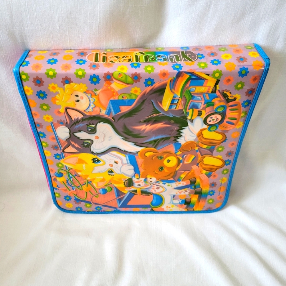 Vintage Lisa Frank Zippered 3 Ring Binder "Cats Platime" Y2K - Picture 9 of 16